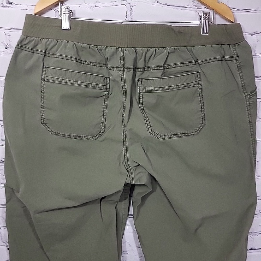Lane Bryant Capri Pants Womens 18 Olive Army Green Drawstring Garden Casual - Picture 5 of 9
